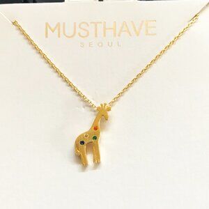 MUSTHAVE Gold Plated Giraffe Pendant Short Necklace